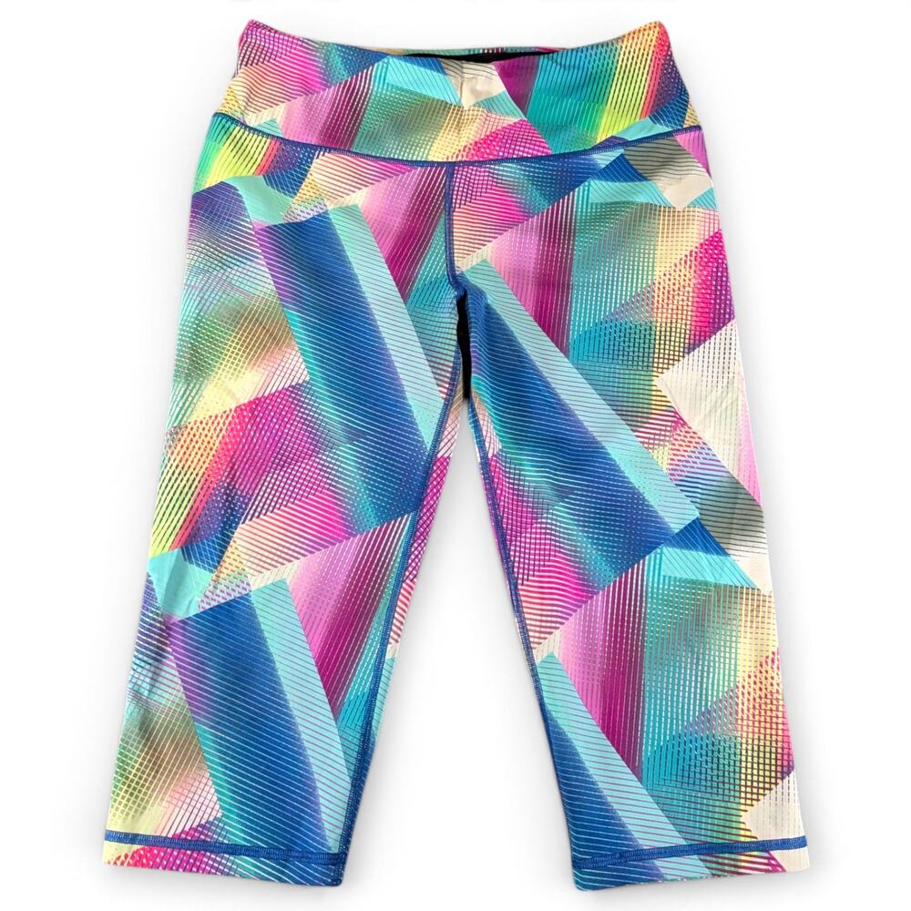 VSX Sport Victoria’s Secret Cropped Leggings Multicolor Geometric Print Athletic